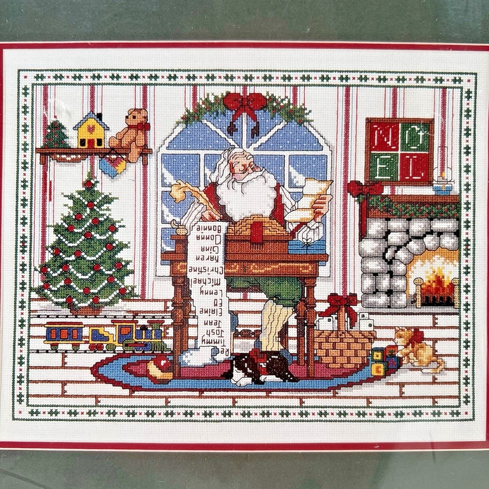 Bucilla Santa Claus Checking His List Cross Stitch Kit Large 12‎ x 15 82851